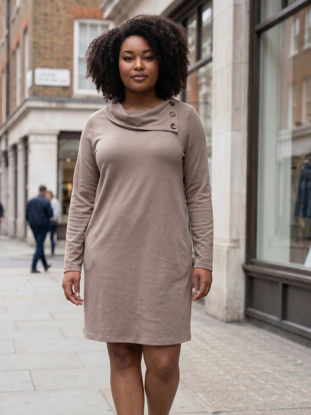 SWEATER DRESS w/ COWL MOCK